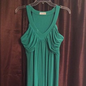 Floor length Calvin Klein turquoise dress